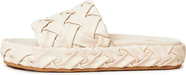 Cesare Gaspari Platform Slippers Antonella Beige
