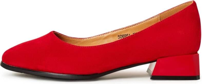 Cesare Gaspari Rode Block Heel Ballerinas Ingrid Red Dames