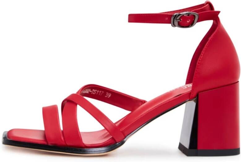 Cesare Gaspari Rode Blokhak Sandalen Red Dames