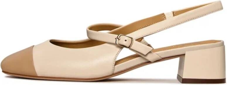 Cesare Gaspari Slingback Blokhakken Pumps Marisol Lichtbeige