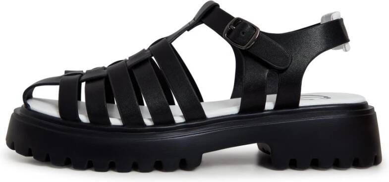Cesare Gaspari Stijlvolle Blokhak Sandalen Zwart Black Dames