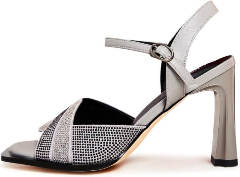 Cesare Gaspari Stijlvolle Hoge Hak Sandalen Gray Dames