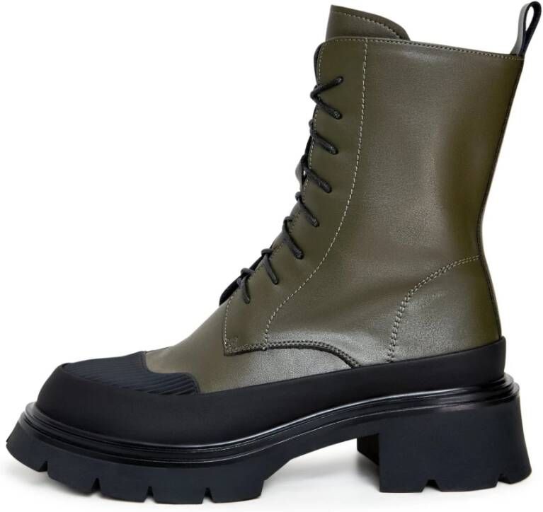 Cesare Gaspari Stijlvolle Leren Veterschoenen Green Dames