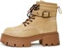 Cesare Gaspari Stijlvolle Platform Enkellaarzen Beige Dames - Thumbnail 1