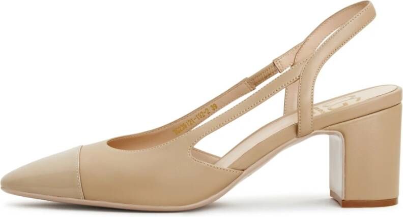 Cesare Gaspari Stijlvolle Slingback Block Heels Pumps Beige Dames