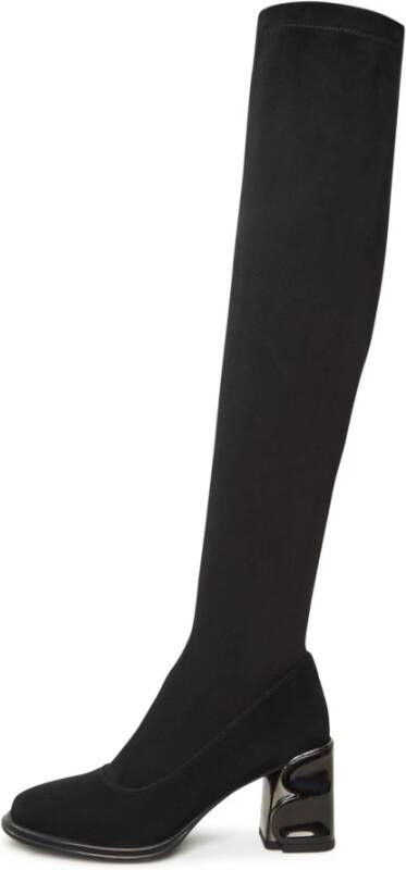 Cesare Gaspari Stijlvolle Suede Over-De-Knie Laarzen Black Dames