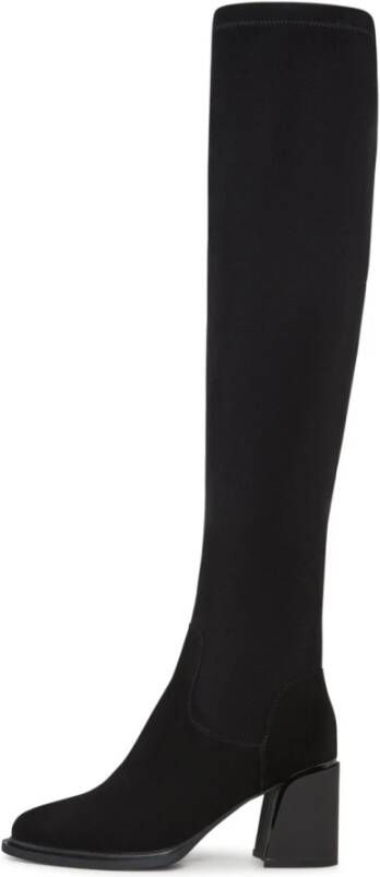 Cesare Gaspari Suede Chic Over-the-Knee Boots Black