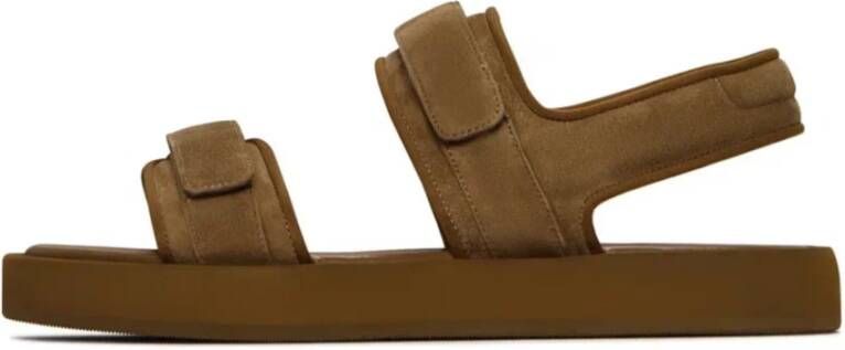 Cesare Gaspari Suede Comfort Velcro Sandals Brown