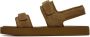 Cesare Gaspari Suede Comfort Velcro Sandals Brown - Thumbnail 1