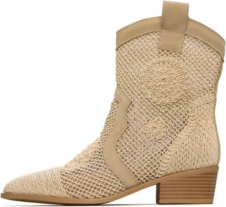 Cesare Gaspari Suede Cow Boots Beige