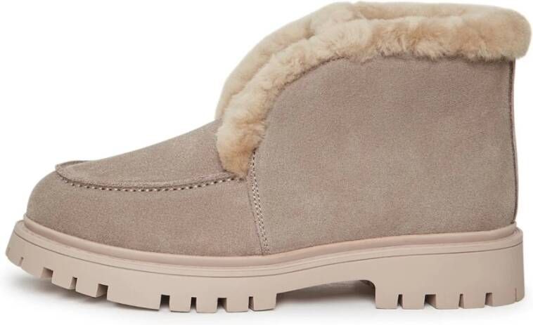 Cesare Gaspari Suède Enkellaarsjes Winter Beige Dames
