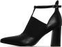 Cesare Gaspari Verhoogde T-strap blokhakken Lak zwart - Thumbnail 1