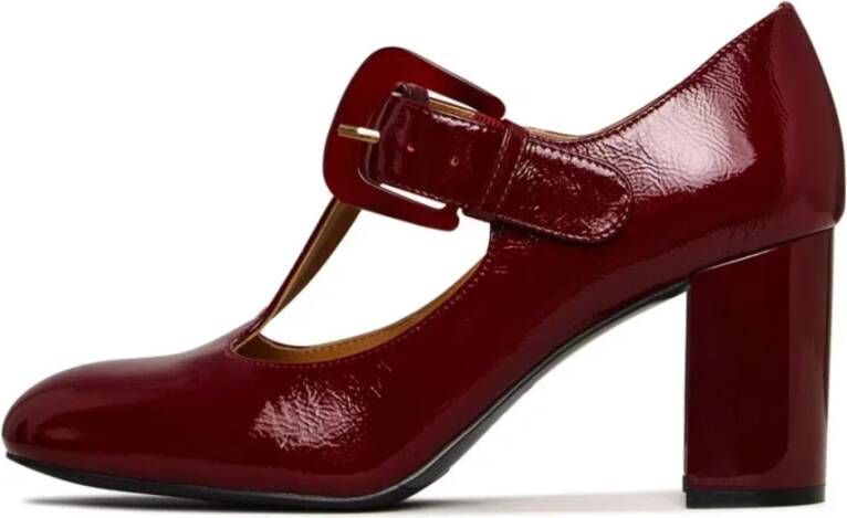 Cesare Gaspari Vintage Buckle Patent Leather Pumps Red