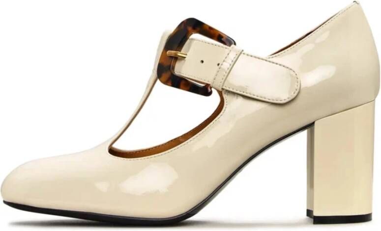 Cesare Gaspari Vintage Buckle Patent Leather Pumps White