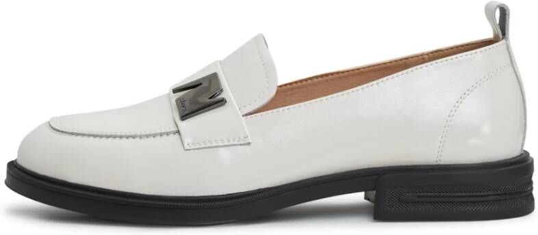 Cesare Gaspari Witte Blokhak Loafers White Dames