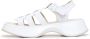 Cesare Gaspari Witte Leren Plateau Sandalen Joanna White Dames - Thumbnail 1