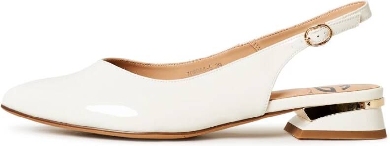 Cesare Gaspari Witte Slingback Ballerina's White Dames