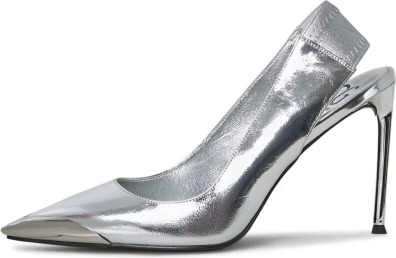 Cesare Gaspari Zilveren Hoge Hakken Slingback Pumps Gray Dames
