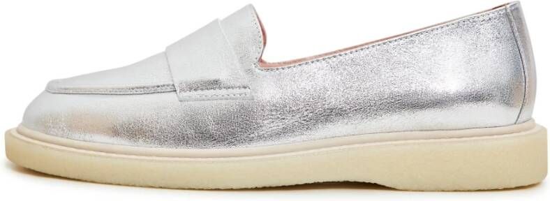 Cesare Gaspari Zilveren Loafers met Chunky Sole Gray Dames
