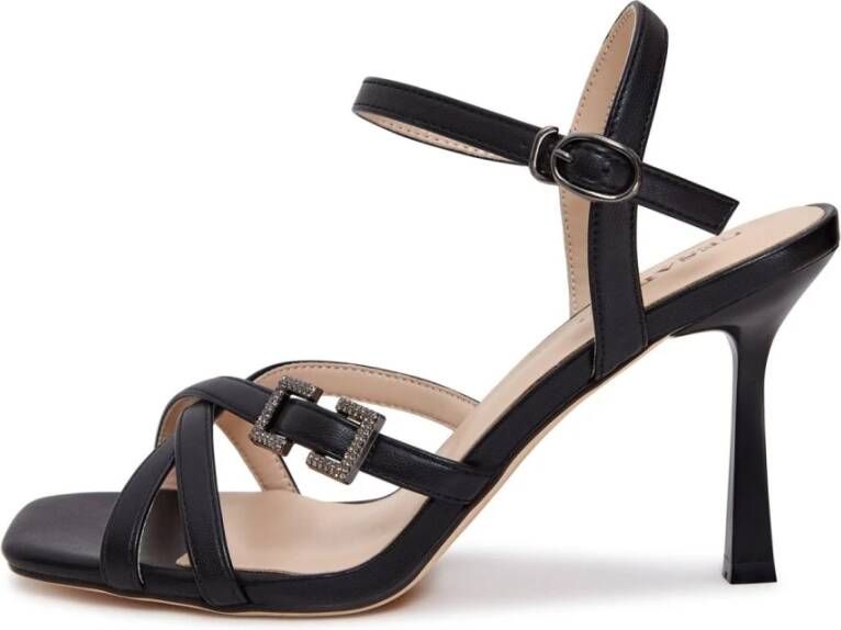 Cesare Gaspari Zwarte hoge hak sandalen Black Dames