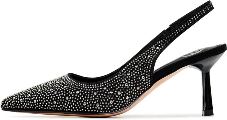 Cesare Gaspari Zwarte Jewel Suède Hoge Hakken Pumps Black Dames