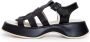 Cesare Gaspari Zwarte Leren Plateau Sandalen Joanna Black Dames - Thumbnail 1