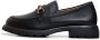 Cesare Gaspari Zwarte Leren Platform Loafers Black Dames - Thumbnail 1