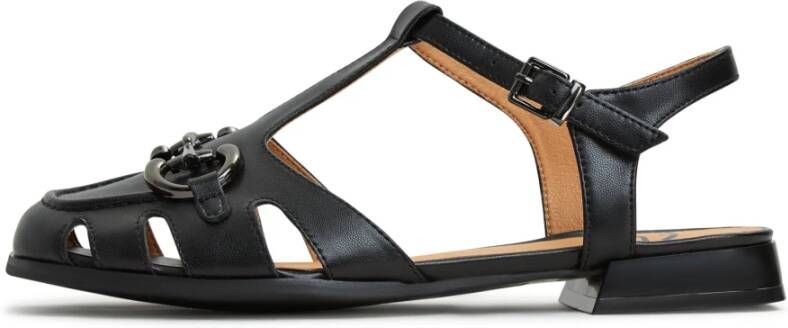 Cesare Gaspari Zwarte Platte Sandalen Aisha Black Dames