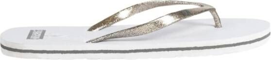 Champion Instap Sandalen met Ronde Neus en Glitterdetail White Dames