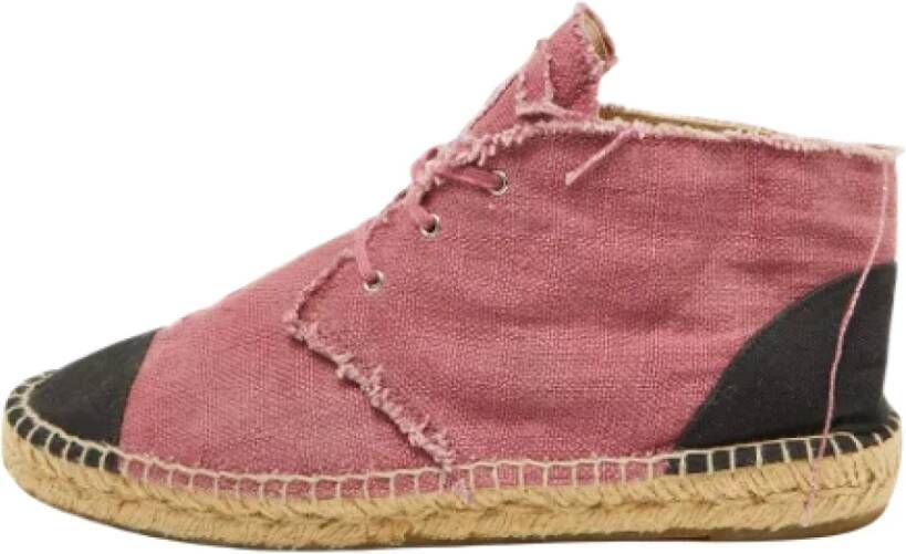 Chanel Vintage Pre-owned Canvas flats Pink Dames