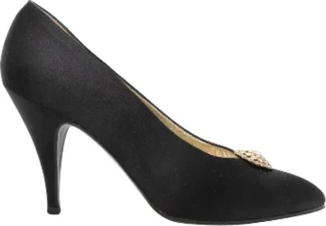 Chanel Vintage Pre-owned Canvas heels Black Dames