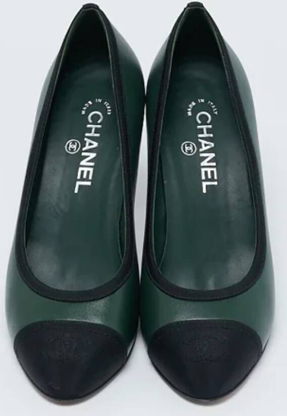 Chanel Vintage Pre-owned Canvas heels Green Dames