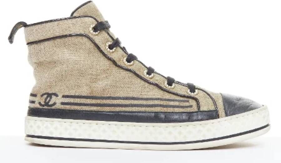 Chanel Vintage Pre-owned Canvas sneakers Black Dames