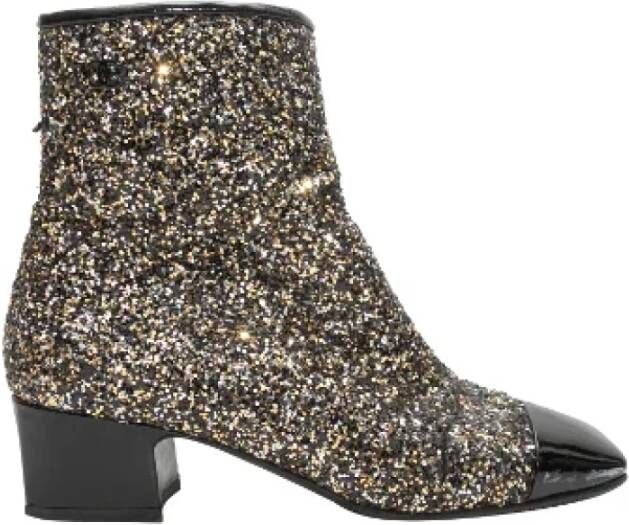 Chanel Vintage Pre-owned Fabric boots Black Dames