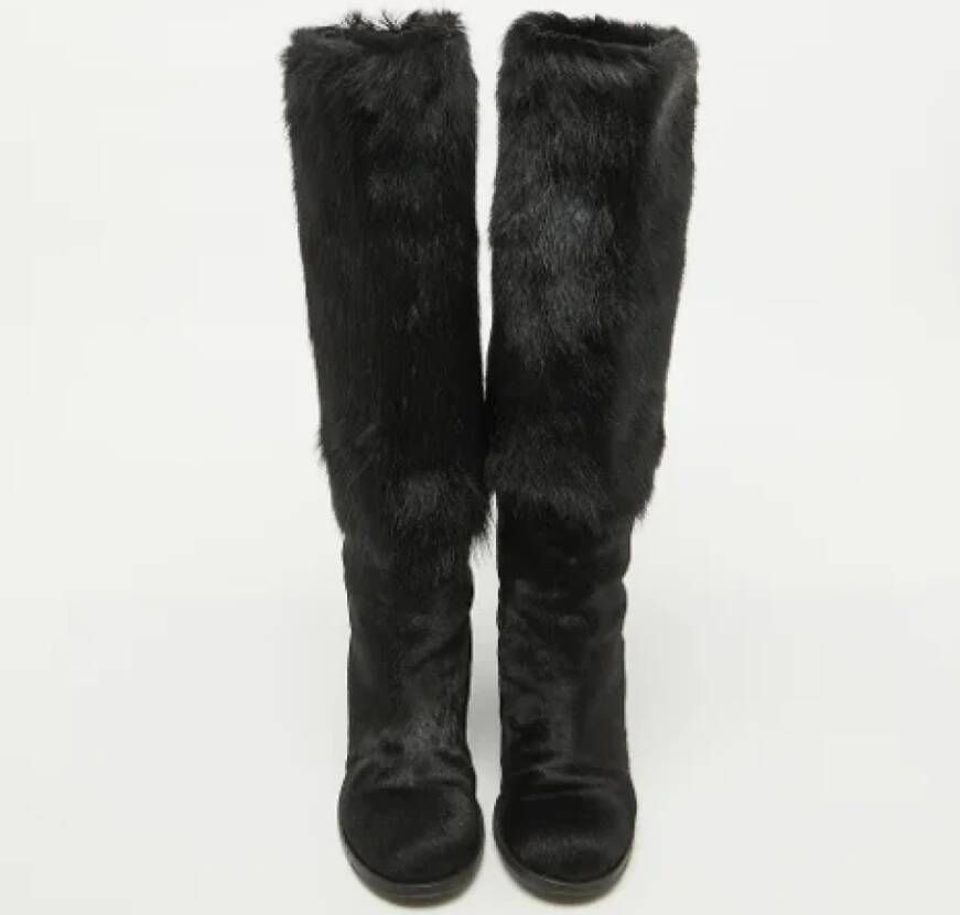 Chanel Vintage Pre-owned Fabric boots Black Dames