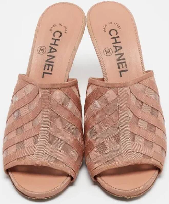 Chanel Vintage Pre-owned Fabric mules Pink Dames