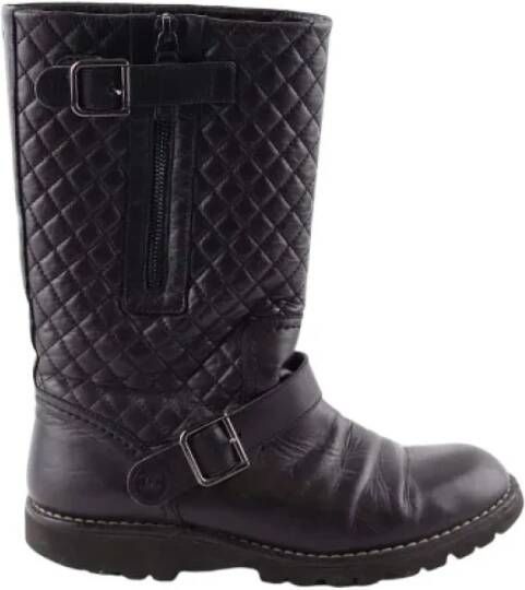 Chanel Vintage Pre-owned Leather boots Black Dames