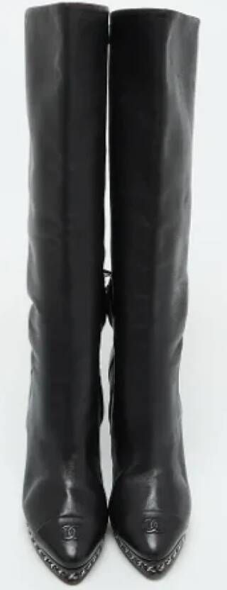 Chanel Vintage Pre-owned Leather boots Black Dames