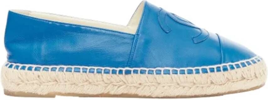 Chanel Vintage Pre-owned Leather espadrilles Blue Dames