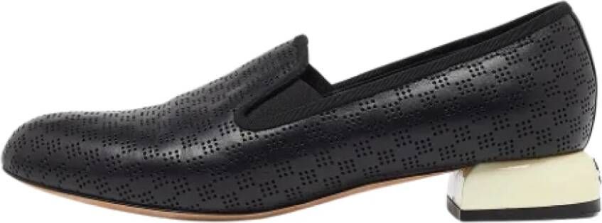 Chanel Vintage Pre-owned Leather flats Black Dames