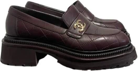 Chanel Vintage Pre-owned Leather flats Red Dames