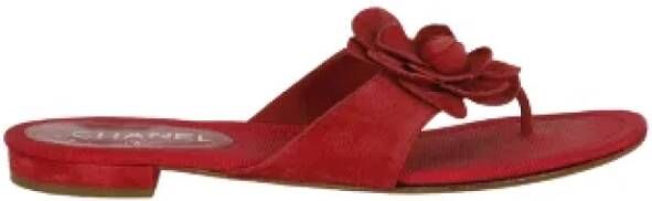 Chanel Vintage Pre-owned Leather flats Red Dames
