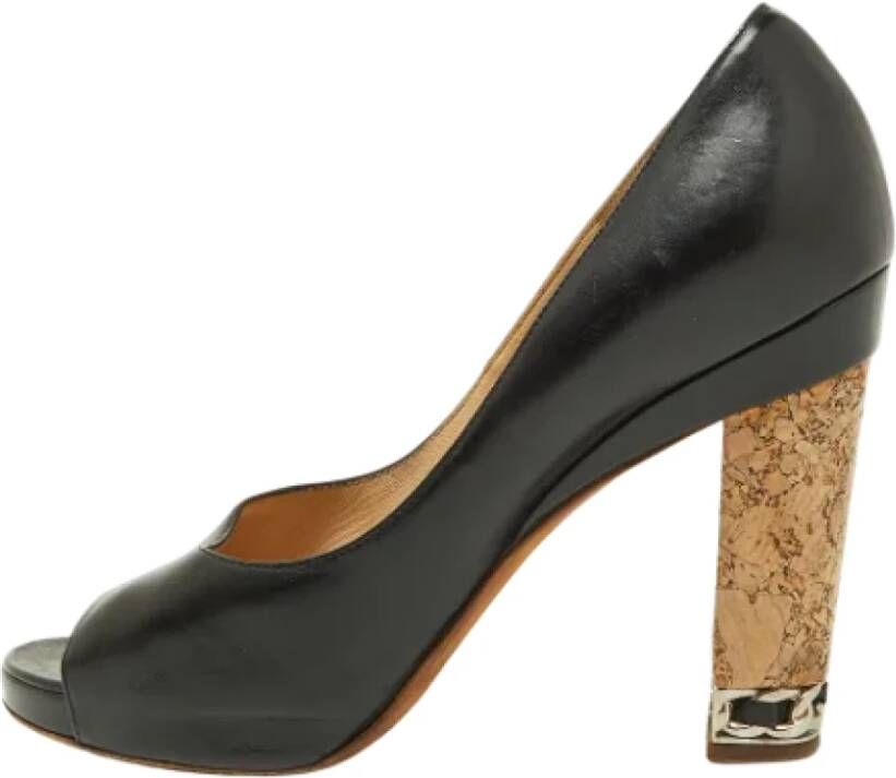 Chanel Vintage Pre-owned Leather heels Black Dames