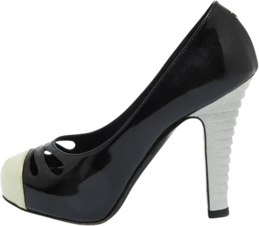 Chanel Vintage Pre-owned Leather heels Black Dames