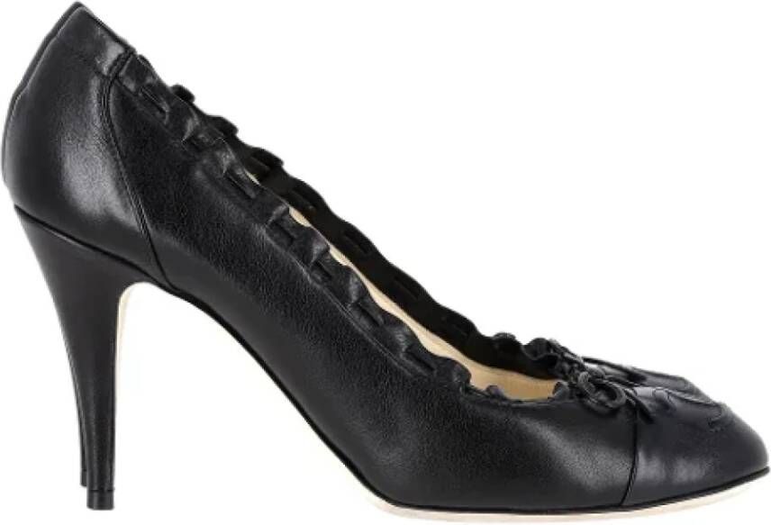 Chanel Vintage Pre-owned Leather heels Black Dames