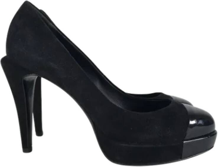 Chanel Vintage Pre-owned Leather heels Black Dames