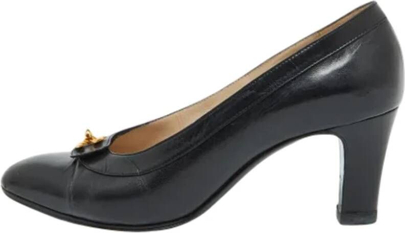 Chanel Vintage Pre-owned Leather heels Black Dames