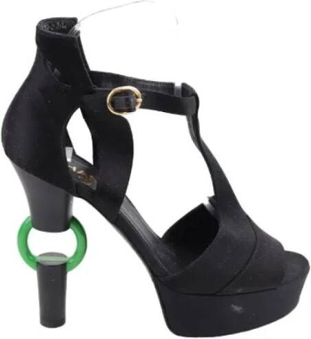 Chanel Vintage Pre-owned Leather heels Black Dames