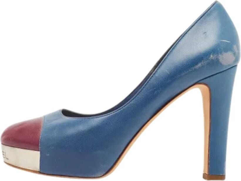 Chanel Vintage Pre-owned Leather heels Blue Dames