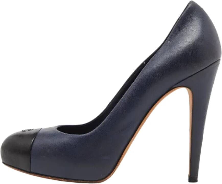Chanel Vintage Pre-owned Leather heels Blue Dames